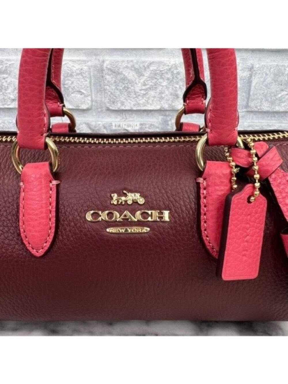Coach Lacey Crossbody In Gold Wine Multi - Picture 2 of 12
